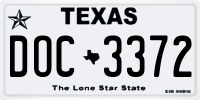 TX license plate DOC3372