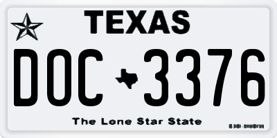 TX license plate DOC3376