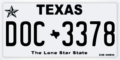 TX license plate DOC3378