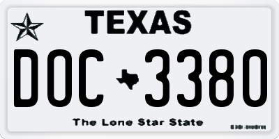 TX license plate DOC3380