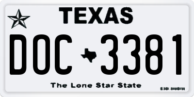 TX license plate DOC3381
