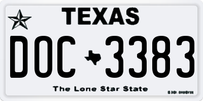 TX license plate DOC3383