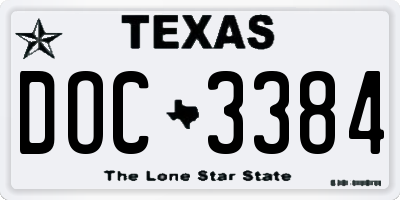 TX license plate DOC3384