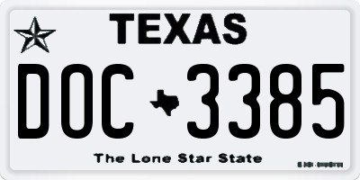 TX license plate DOC3385
