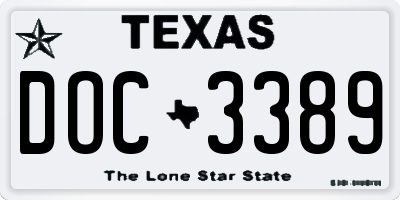TX license plate DOC3389