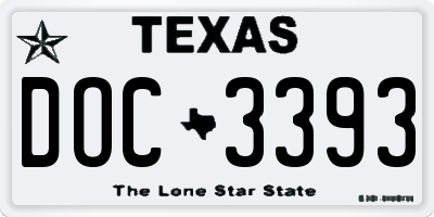 TX license plate DOC3393
