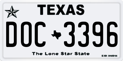 TX license plate DOC3396