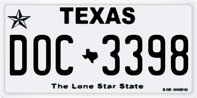 TX license plate DOC3398