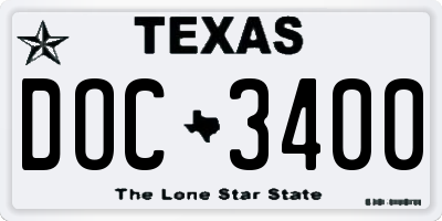 TX license plate DOC3400