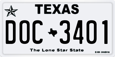 TX license plate DOC3401
