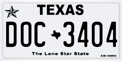 TX license plate DOC3404