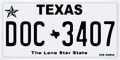TX license plate DOC3407