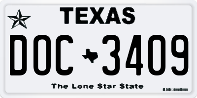 TX license plate DOC3409
