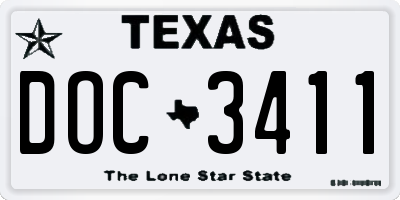 TX license plate DOC3411