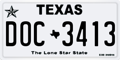 TX license plate DOC3413