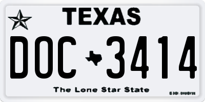 TX license plate DOC3414