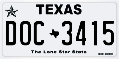 TX license plate DOC3415