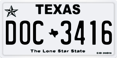 TX license plate DOC3416