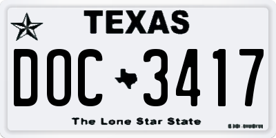 TX license plate DOC3417