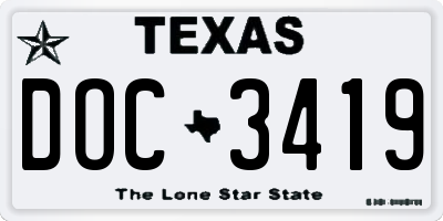 TX license plate DOC3419