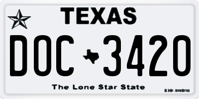 TX license plate DOC3420