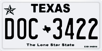 TX license plate DOC3422
