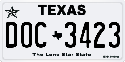 TX license plate DOC3423