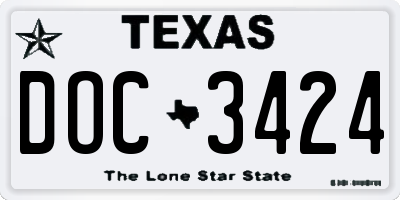 TX license plate DOC3424