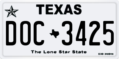 TX license plate DOC3425