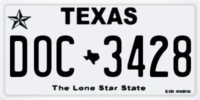 TX license plate DOC3428
