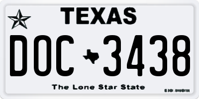 TX license plate DOC3438
