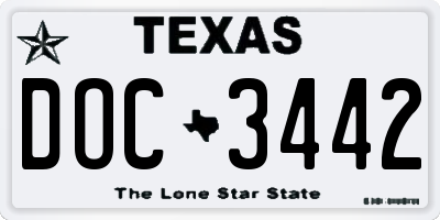TX license plate DOC3442