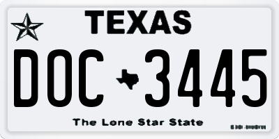 TX license plate DOC3445