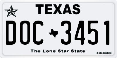 TX license plate DOC3451