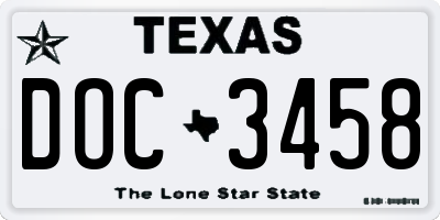 TX license plate DOC3458