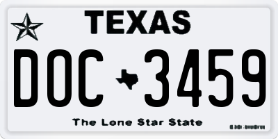 TX license plate DOC3459