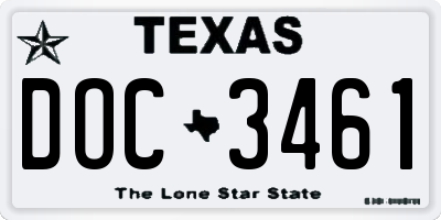 TX license plate DOC3461