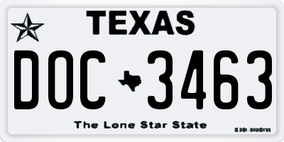 TX license plate DOC3463