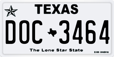 TX license plate DOC3464