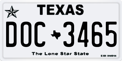TX license plate DOC3465