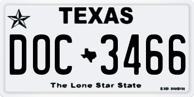 TX license plate DOC3466