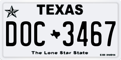 TX license plate DOC3467