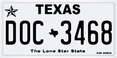 TX license plate DOC3468