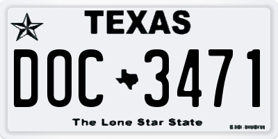 TX license plate DOC3471