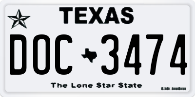 TX license plate DOC3474