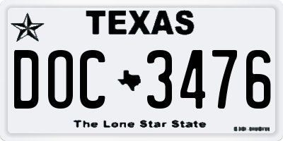 TX license plate DOC3476