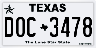 TX license plate DOC3478
