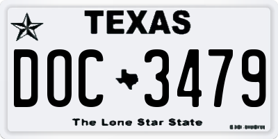 TX license plate DOC3479