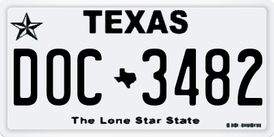 TX license plate DOC3482