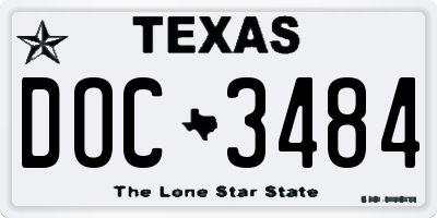 TX license plate DOC3484